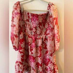 Pink floral midi stress, size Medium